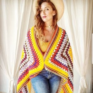 Vintage 70's Crochet Grandma Quilt!✌🏽🦋